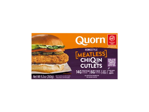 Quorn Meatless Homestyle ChiQin Cutlets packaging.