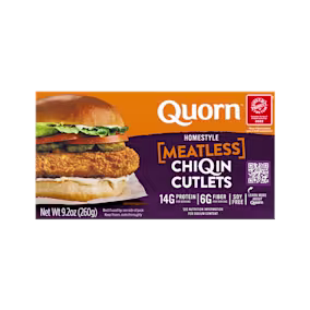 Quorn Meatless Homestyle ChiQin Cutlets packaging.