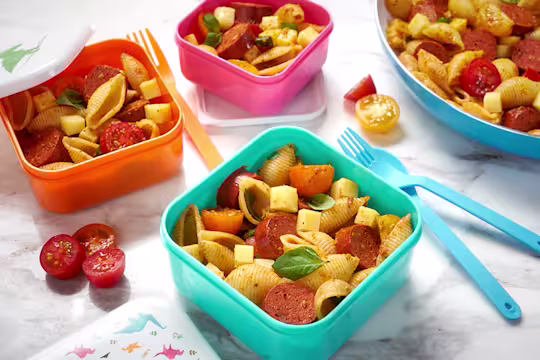 sunny quorn sausage pasta pots vegetarian recipe