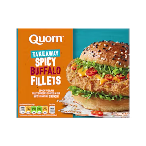 Quorn Spicy Vegan Buffalo Fillet packaging.