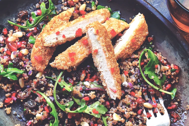 Quorn vegansk schnitzel med quinoa