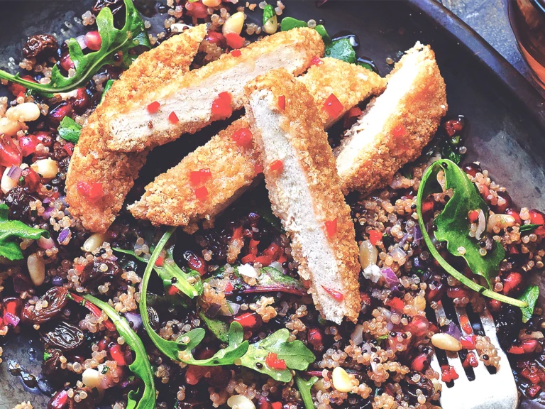 Quorn vegansk schnitzel med quinoa