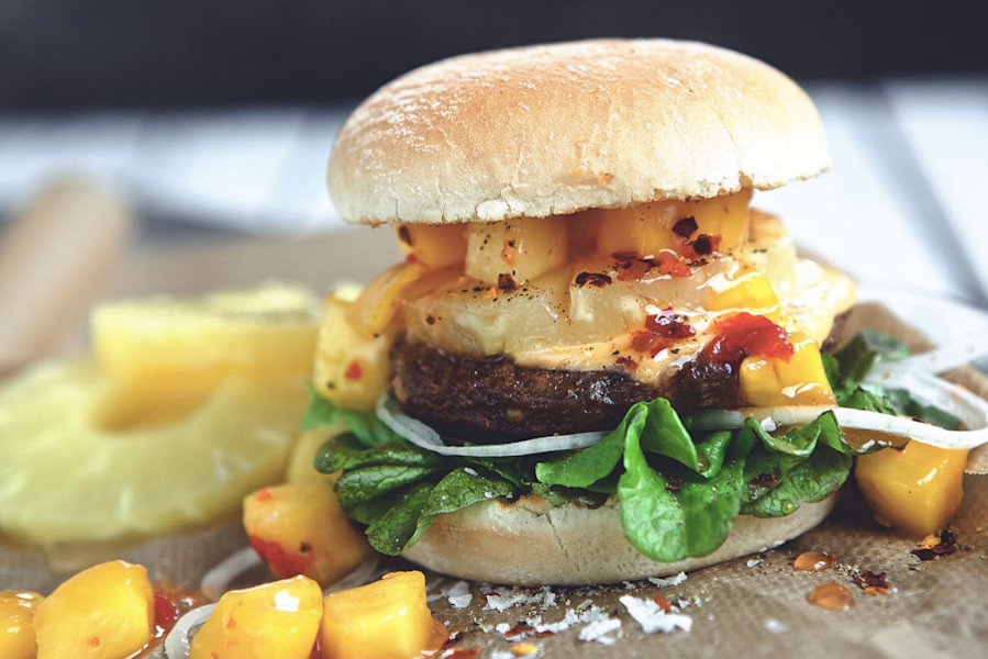 Vegetarian & Meat Free Hawaiian Mango Burger Recipe | Quorn