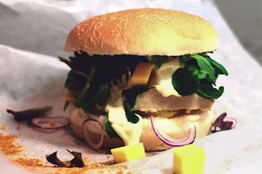 Krispig burgare på Quorn Filéer