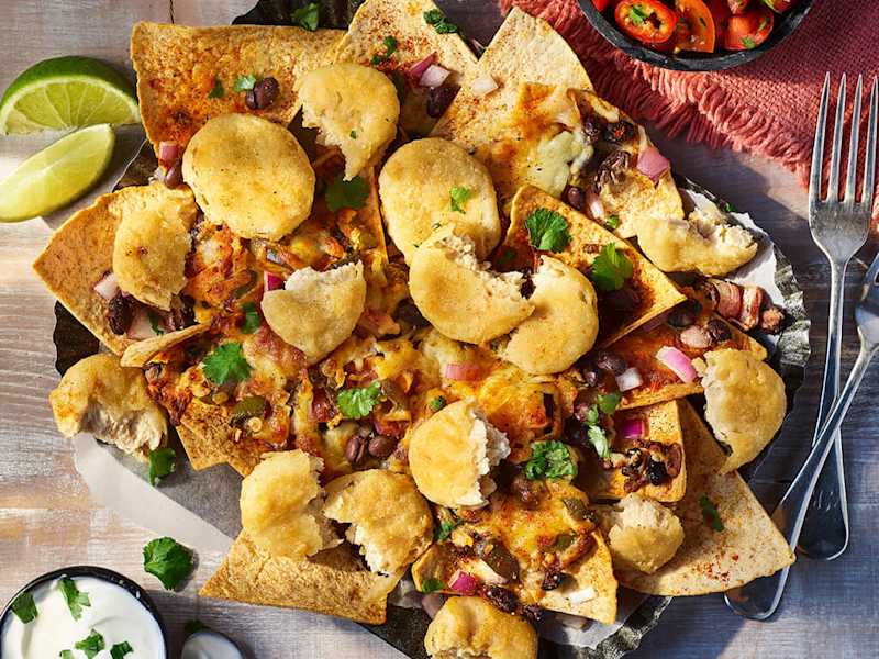Air Fryer Meat Free Crispy Nuggets Nachos Recipe By Quorn