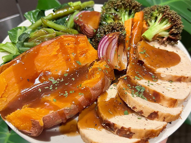 Easy Air Fryer Roast with Sweet Potato | Quorn