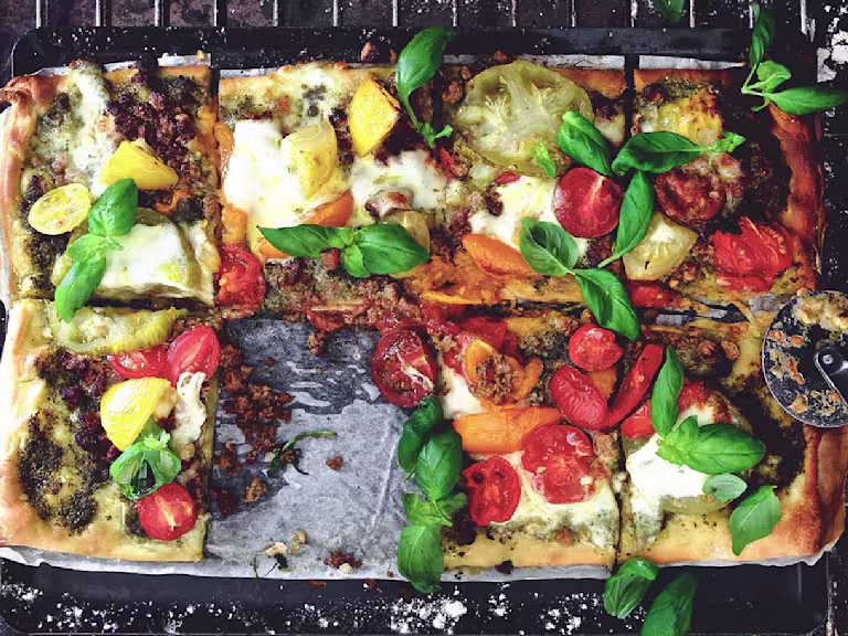 Vegetarisk Pizza Caprese med Quorn Färs