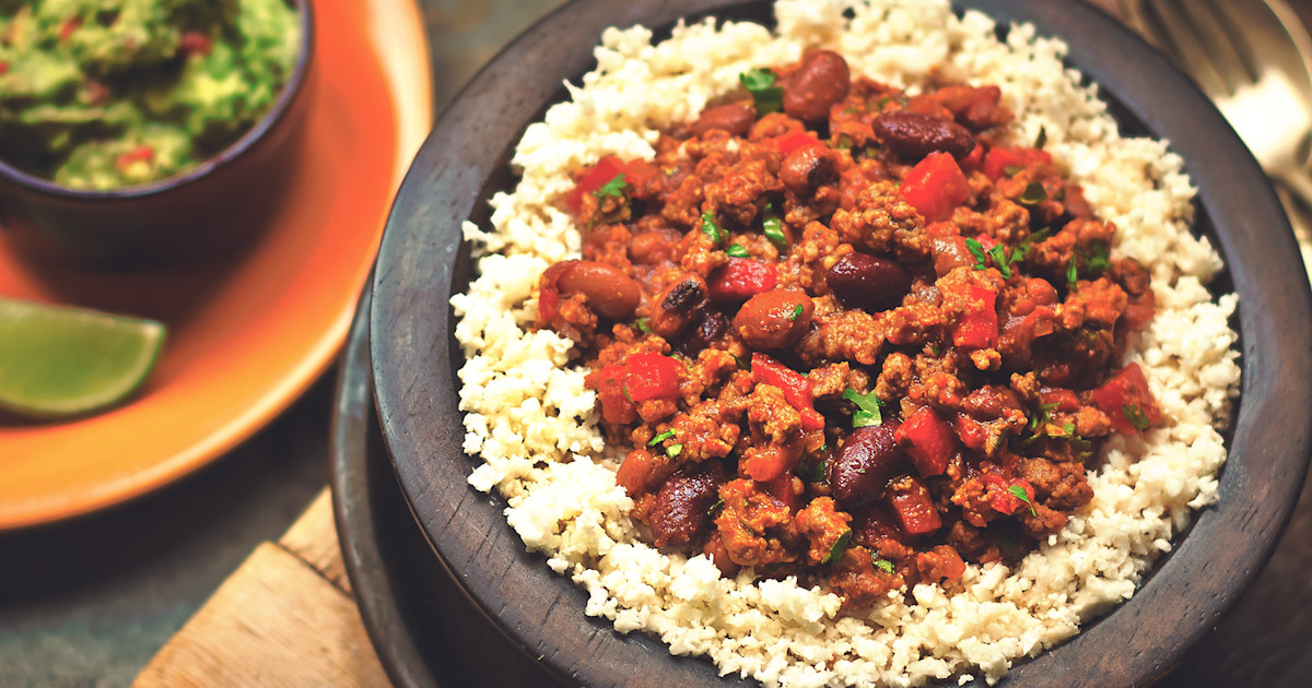 Easy, Meat Free Cauliflower Rice Chilli Con Carne Recipe