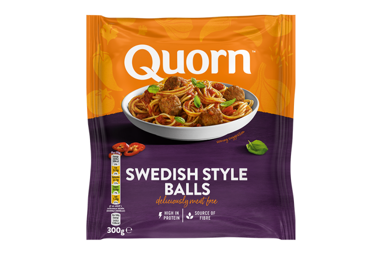 Meat free Swedish Style Balls product packaging with nutritional information