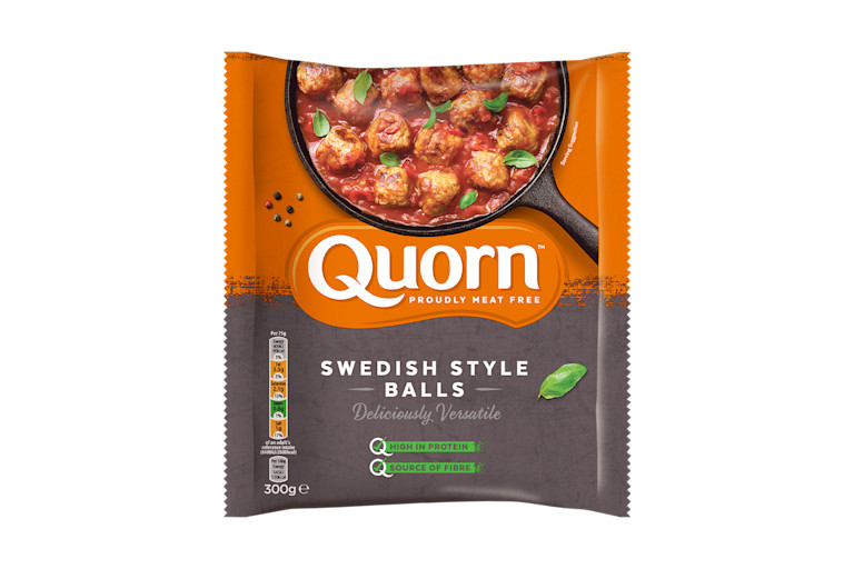 Meat free Swedish Style Balls product packaging with nutritional information