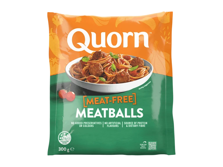 Meat free Swedish Style Balls product packaging with nutritional information