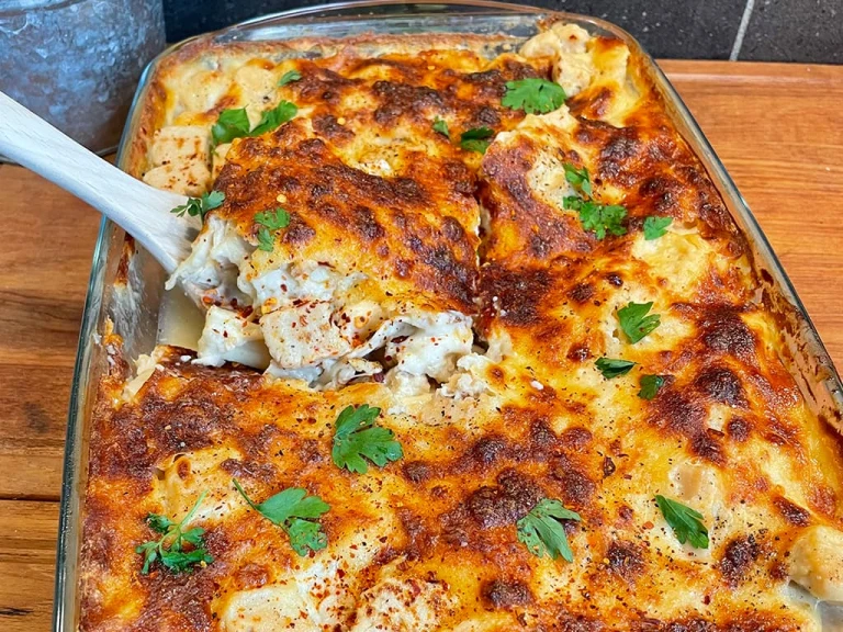 Bakform med vegetarisk lasagne alfredo