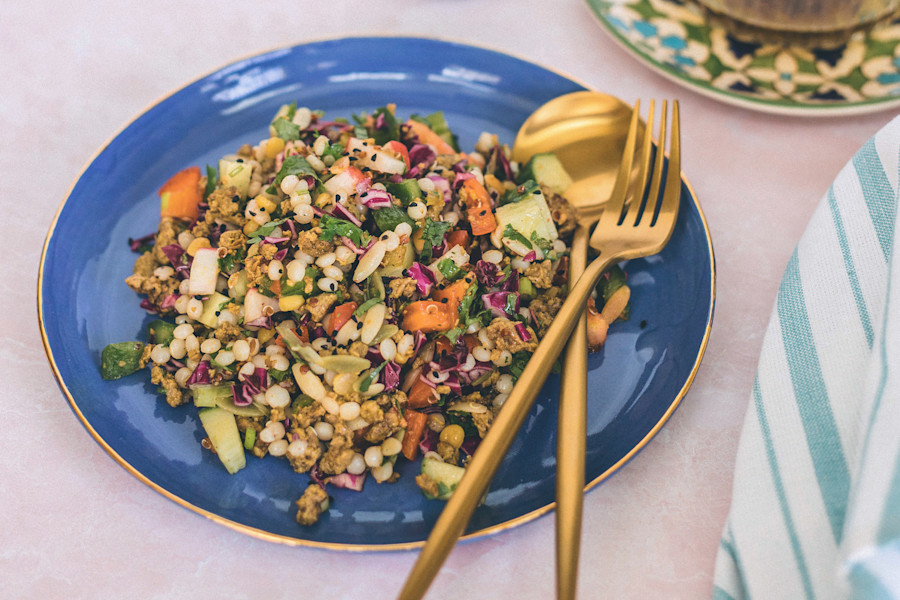 Mediterranean Couscous Salad with Quorn Mince | Quorn