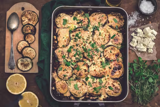 Vegetarisk moussaka med Quorn