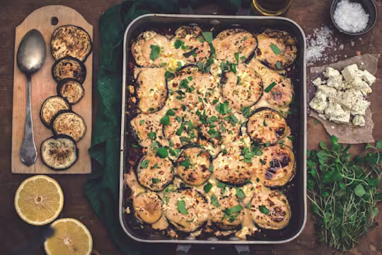 Vegetarisk moussaka med Quorn