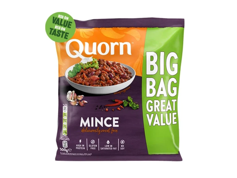Quorn Vegetarian Mince big bag packaging. 