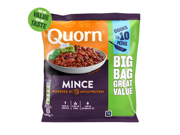 Quorn Vegetarian Mince big bag packaging.