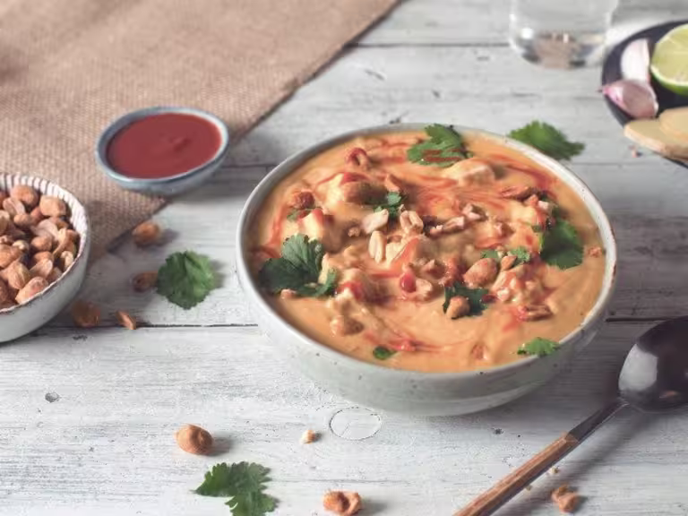 creamy coconut and butternut squash soup with quorn vegan pieces recipe