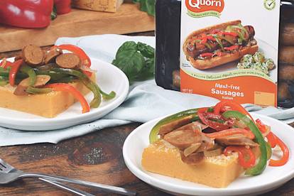 quorn meatless italian sausages with polenta vegetarian recipe