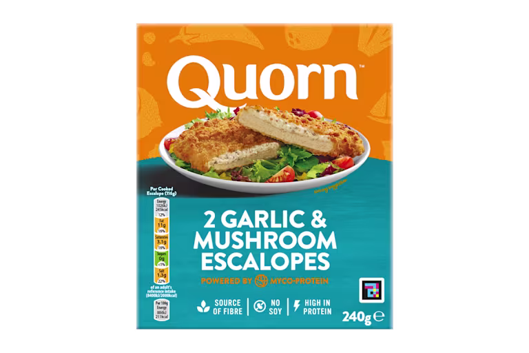 frozen meat free garlic & mushroom quorn escalopes
