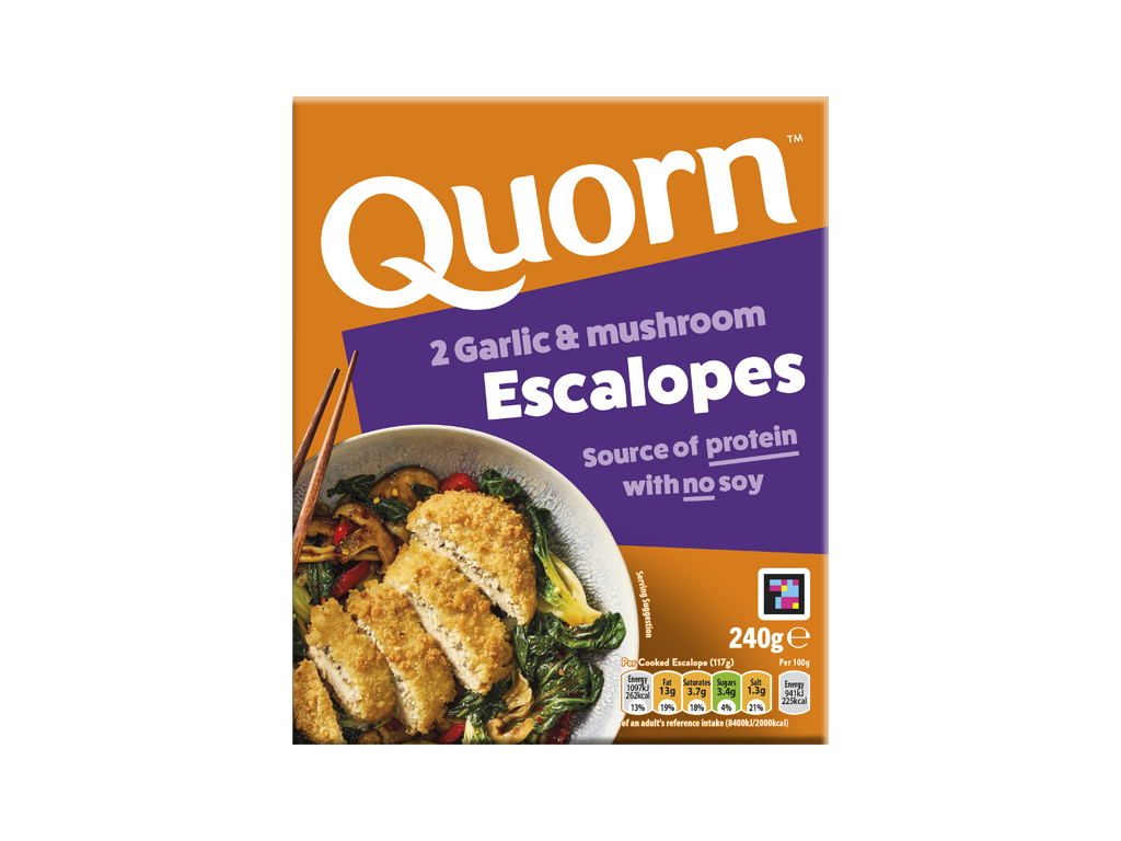 frozen meat free garlic & mushroom quorn escalopes
