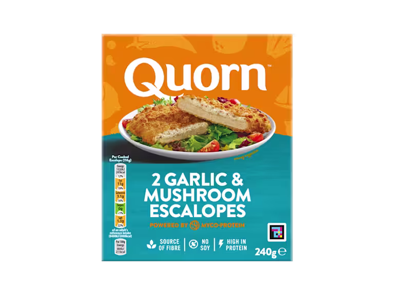 frozen meat free garlic & mushroom quorn escalopes