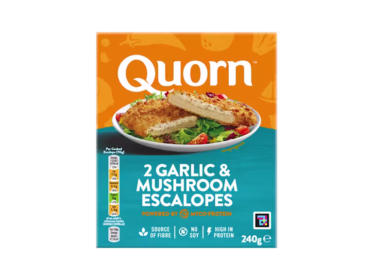 frozen meat free garlic & mushroom quorn escalopes