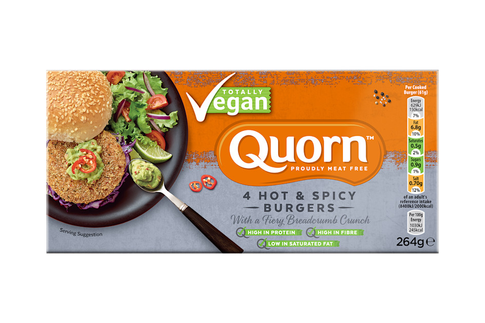 Quorn Vegan Hot & Spicy Burgers Quorn