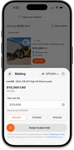 Bid directly in the app - 246x500