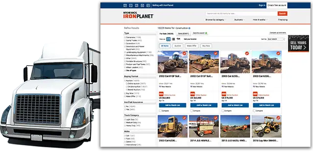 Selling - Weekly online auctions - Truck IP