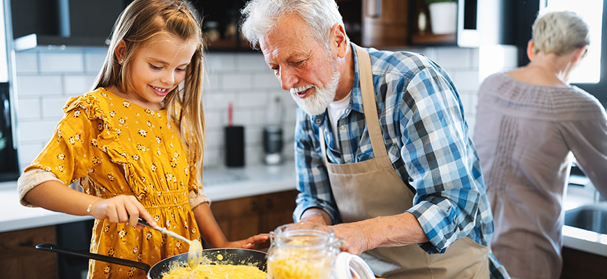 grandfather and grandaughter spending Family Day Together 