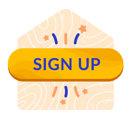 A yellow button that reads "sign up".