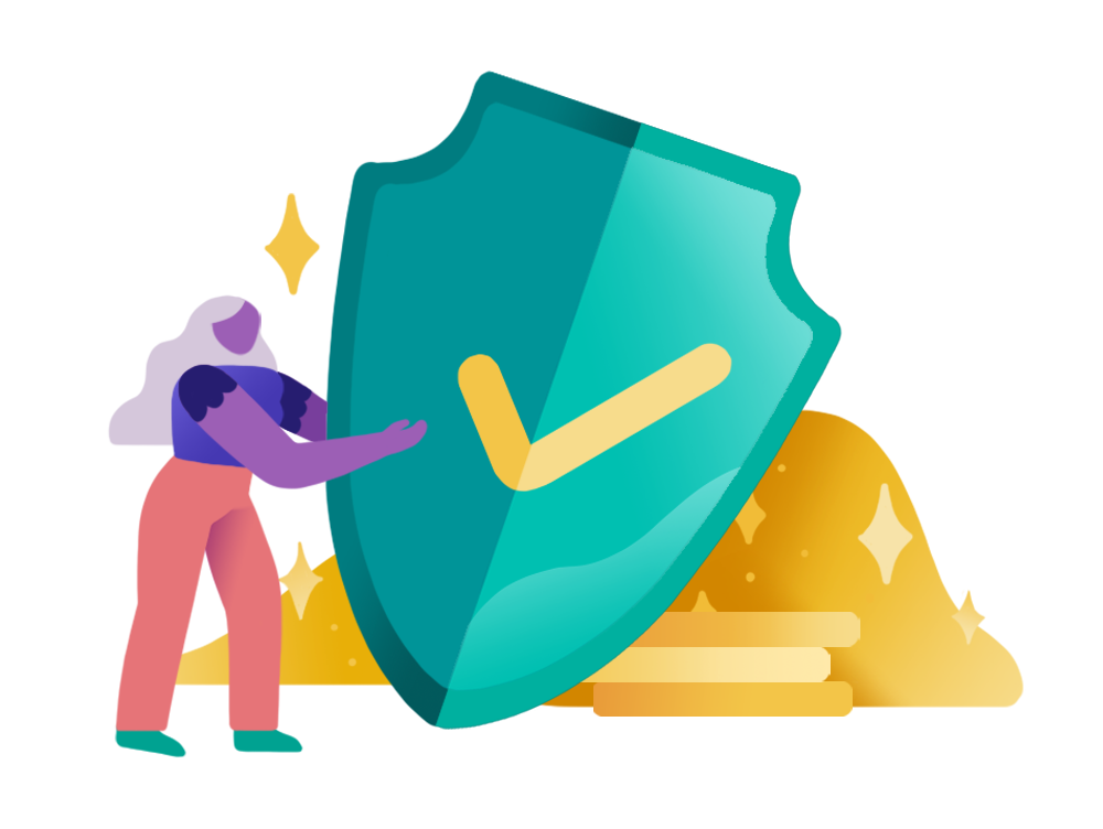 Character holding a shield