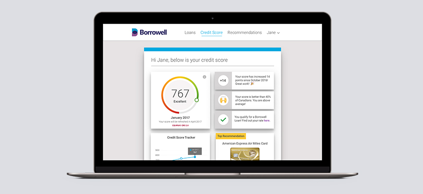 Credit Dashboard on Laptop