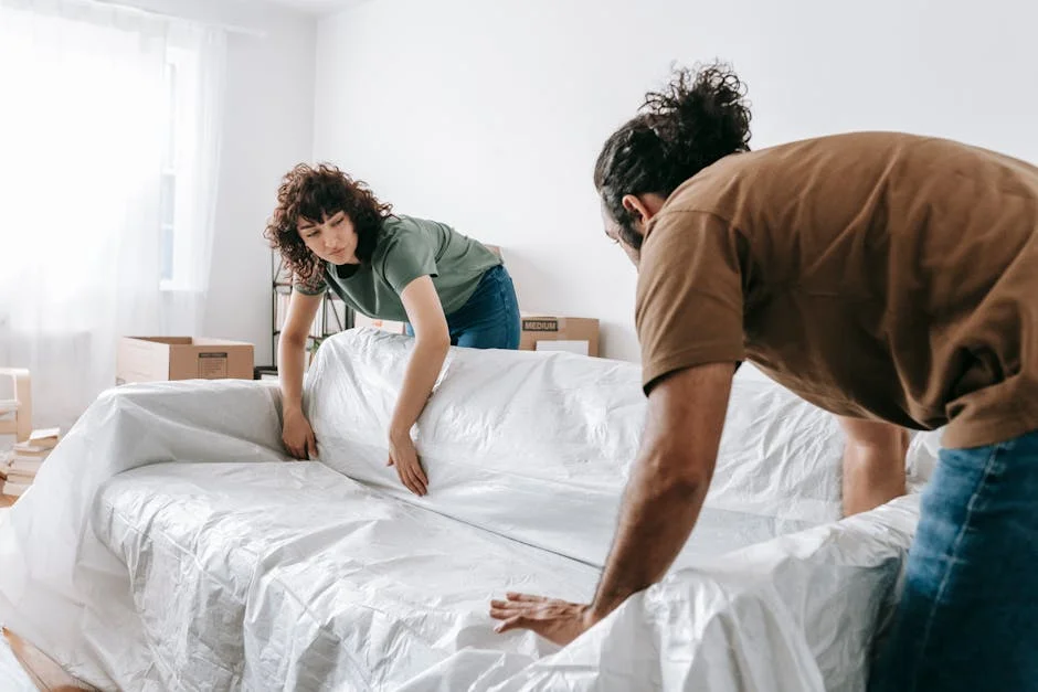 High-quality stock photograph by Blue Bird perfect for articles about how to prepare for a move in and move out, what to expect when moving in and moving out, home moving cleaning, moving in moving out cleaning