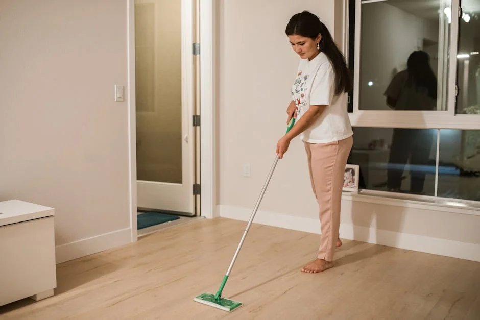 High-quality stock photograph by RDNE Stock project perfect for articles about how to clean hardwood floors, how do i clean hardwood floors, best way to clean hardwood floors, how to clean timber floors, cleaning wooden floorboards, mopping floorboards, mop and clean, cleaning and mopping