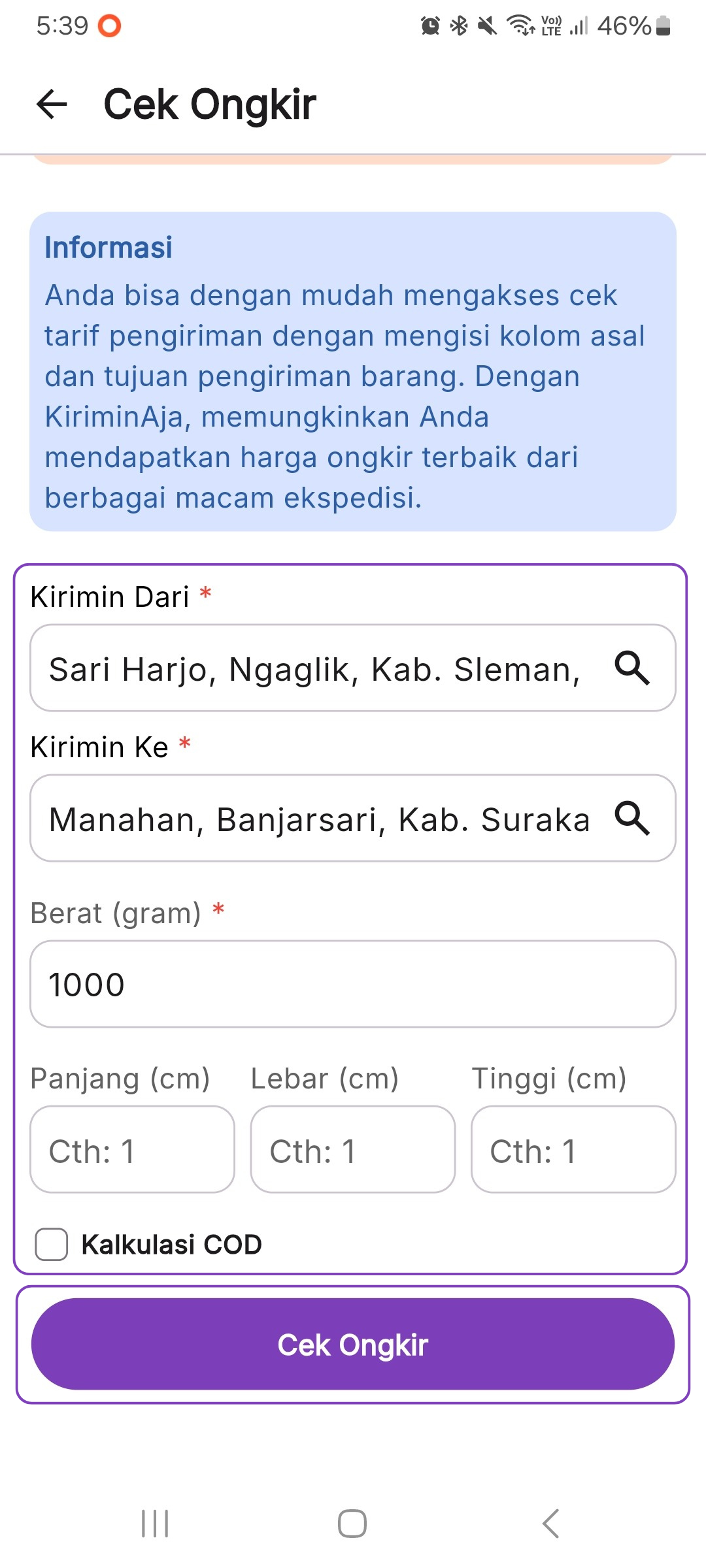 App Cek Ongkir 2