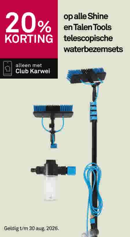 20% korting op alle Shine en Talen Tools telescopische waterbezemsets
