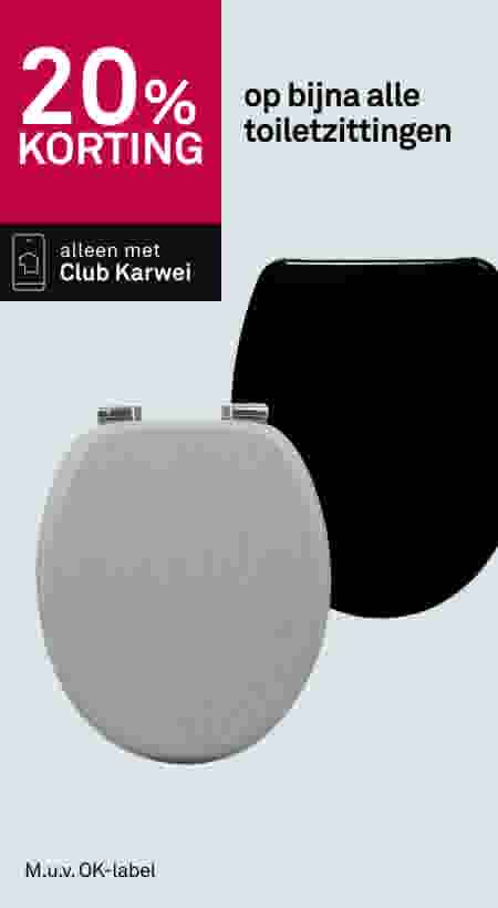 20% korting op bijna alle toiletzittingen