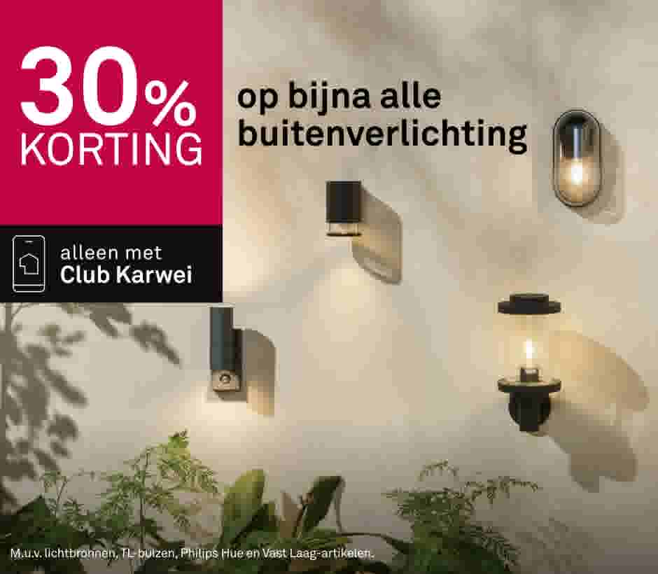 30% korting op bijna alle buitenverlichting