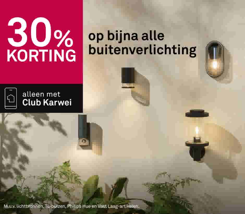 30% korting op bijna alle buitenverlichting