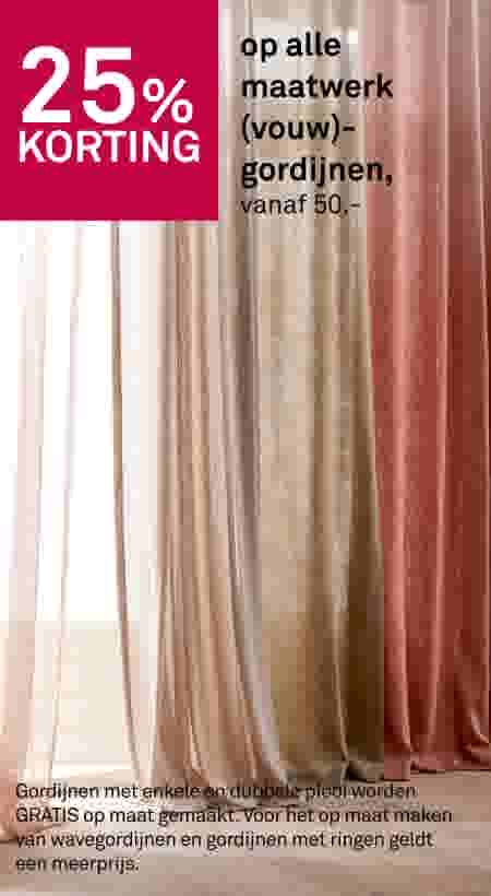 25% korting op alle maatwerk (vouw)gordijnen
