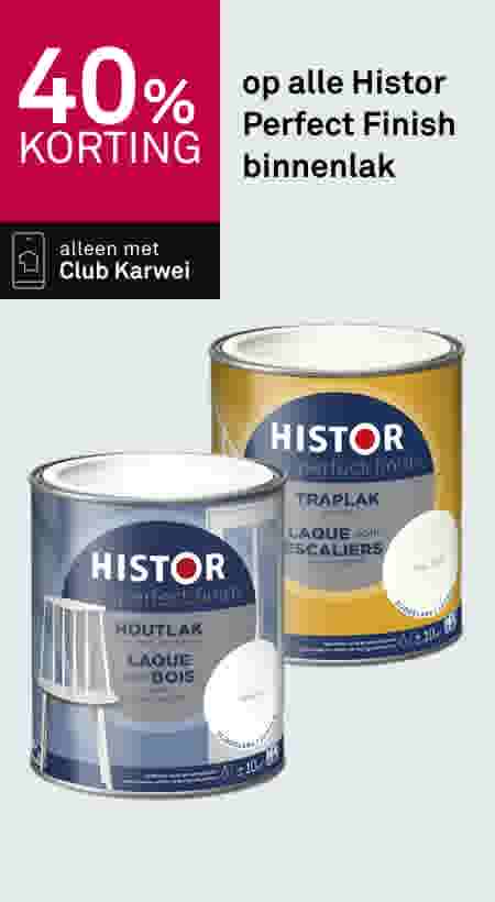 40% korting op alle Histor Perfect Finish binnenlak, alleen met Club Karwei