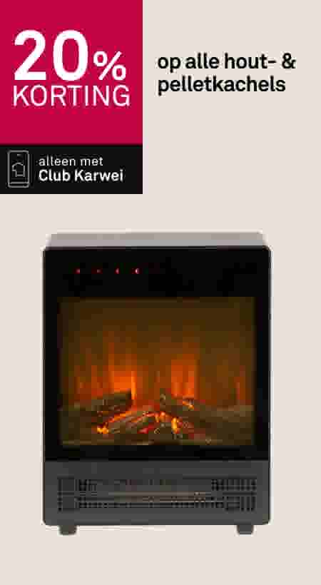 20% korting op alle hout- & pelletkachels