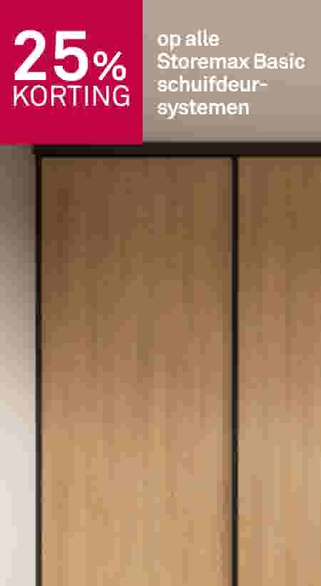 25% korting op alle Storemax Basic schuifdeursystemen