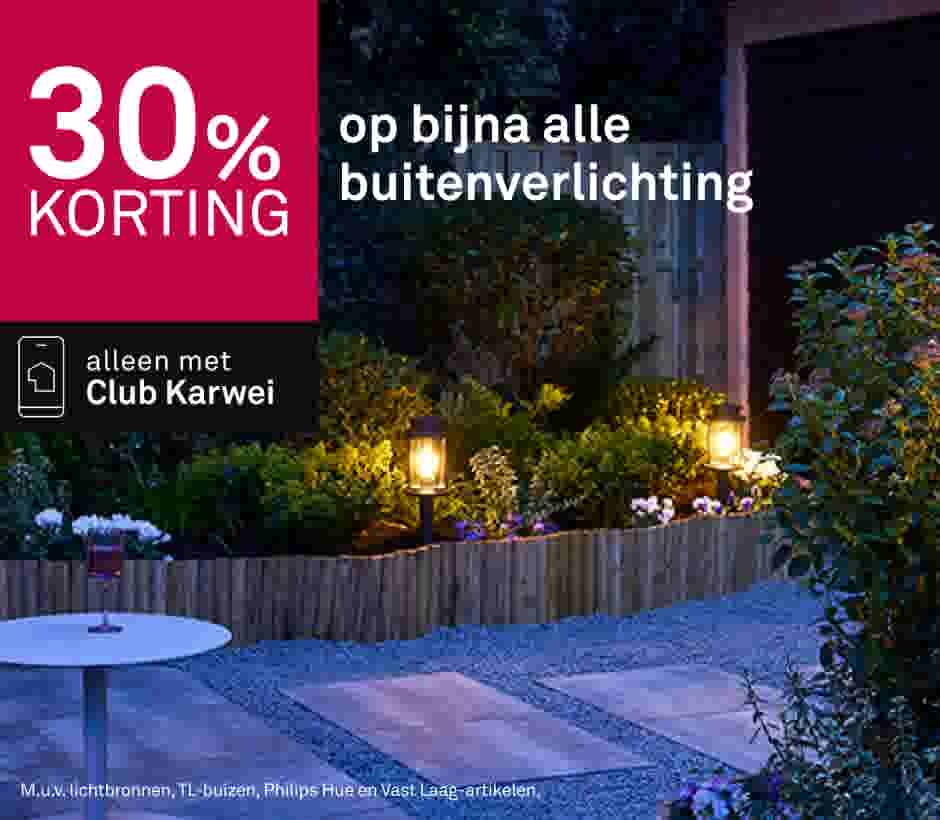 30% korting op bijna alle buitenverlichting