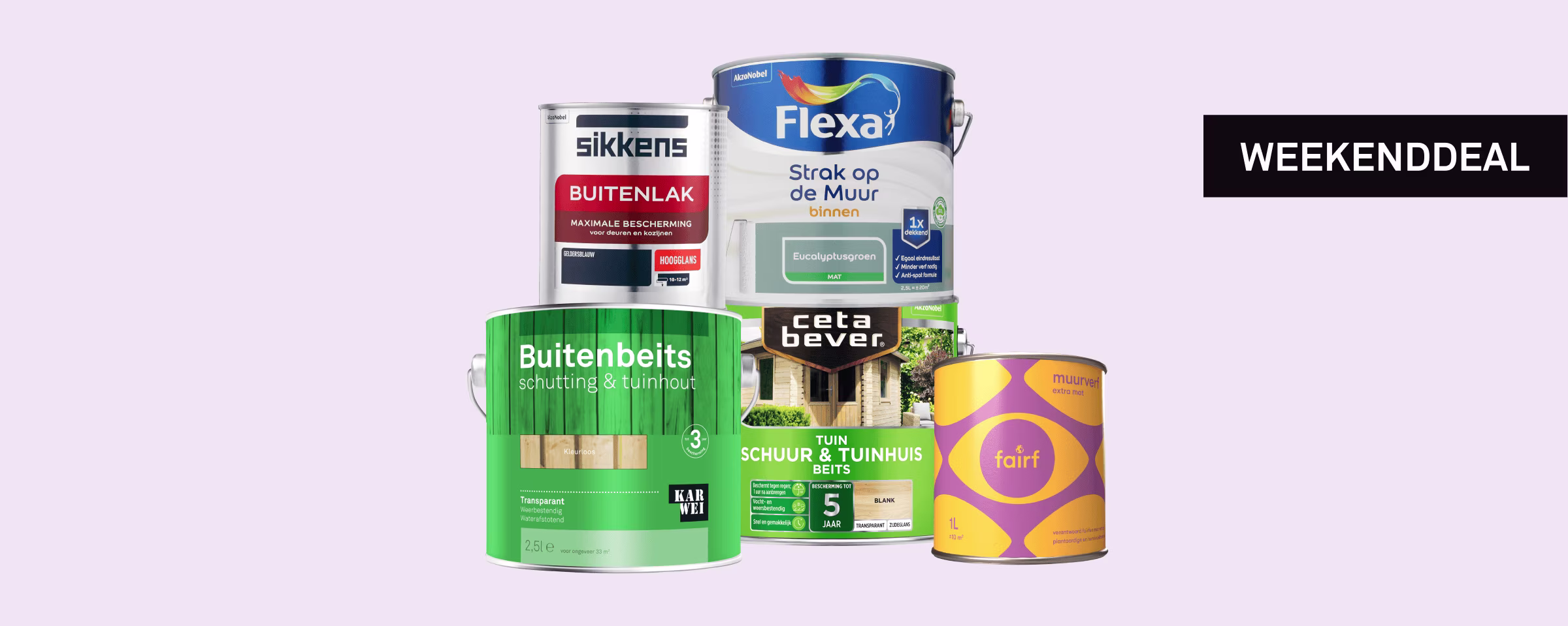30% korting op bijna alle verf & beits