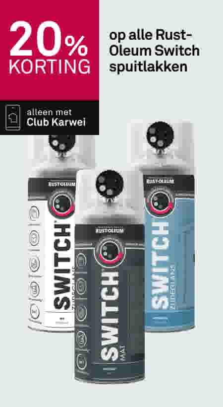 20% korting op alle Rust-Oleum Switch spuitlakken