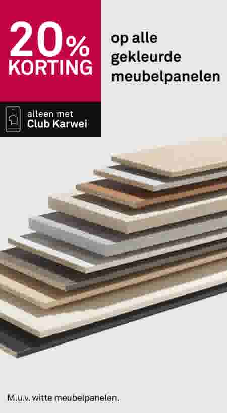 20% korting op alle gekleurde meubelpanelen