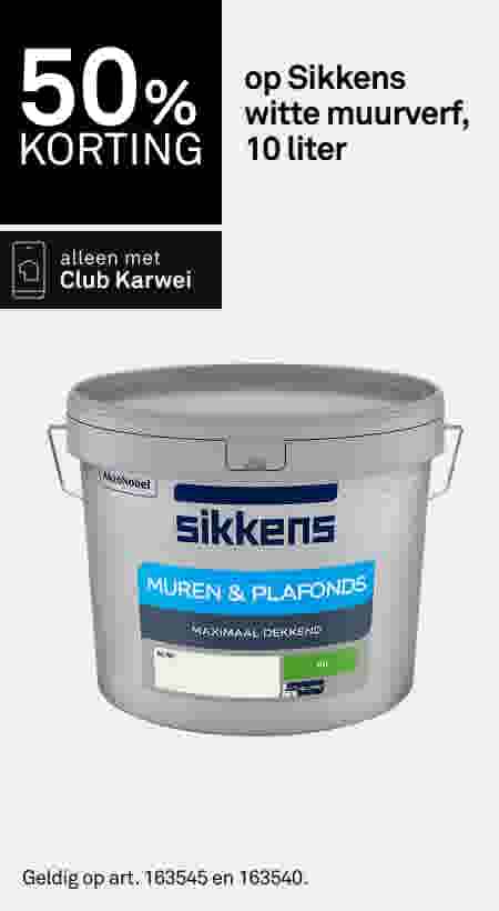 50% korting op Sikkens witte muurverf, 10 liter
